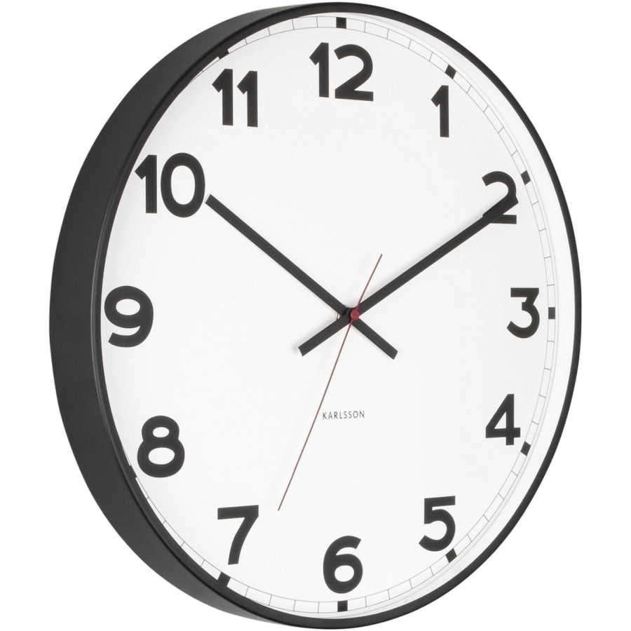 Karlsson New Classic Wanduhr - white - Ø 40,5 cm - Tiefe: 4,5 cm