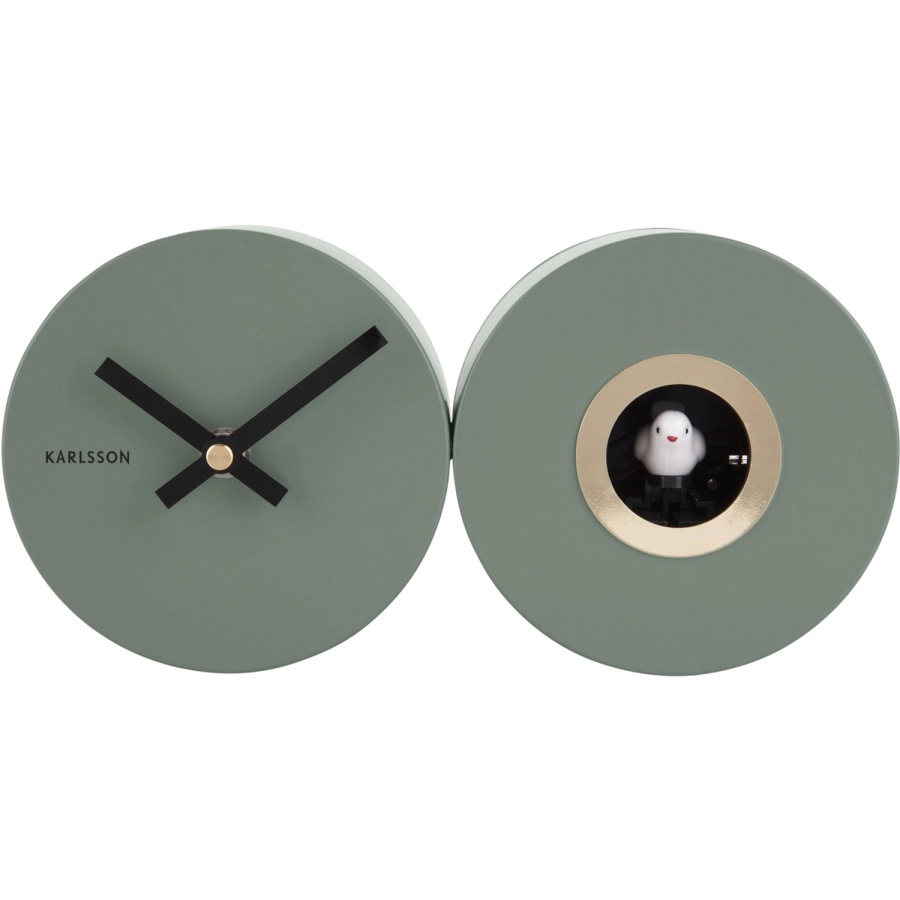 Karlsson Modern Cuckoo Wanduhr - matt jungle green - 26 x 13 x 7,2 cm