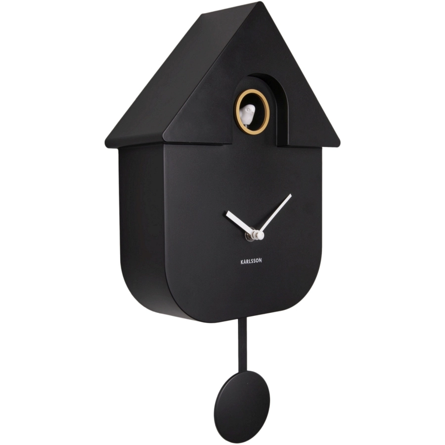 Karlsson Modern Cuckoo Wanduhr - black - 21,5 x 41 x 8,5 cm
