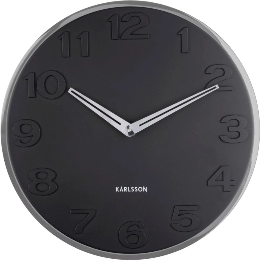 Karlsson New Original Wanduhr - black - Ø 37,5 cm - Tiefe: 4 cm