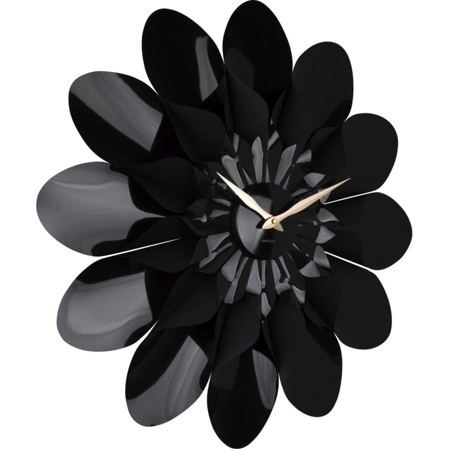 Karlsson Flower Wanduhr - black - Ø 60 cm - Tiefe: 5 cm