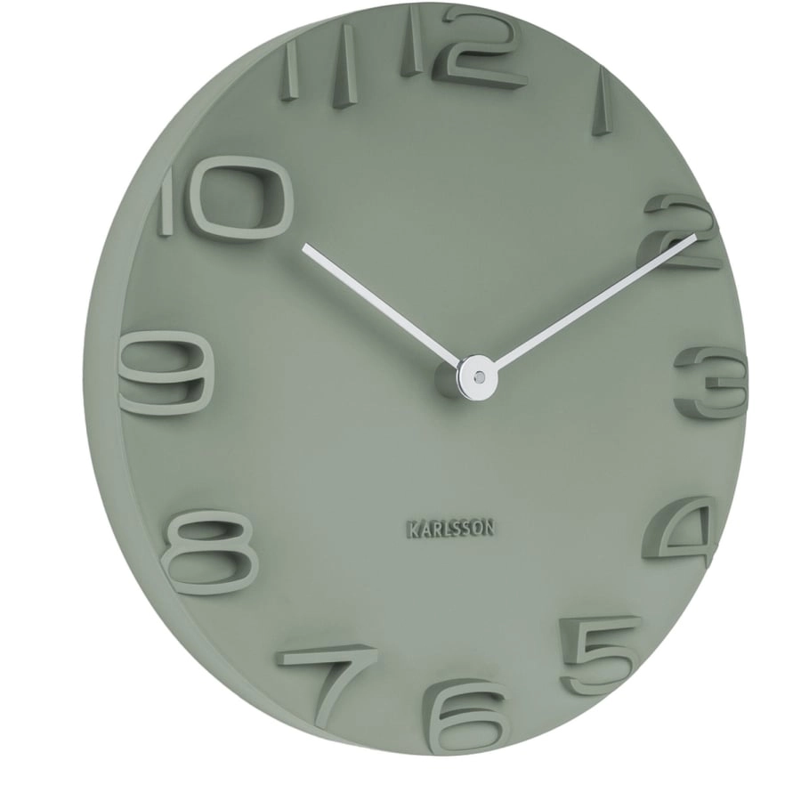 Karlsson On The Edge Wanduhr - jungle green mit Chrome-Zeiger - Ø 42 cm