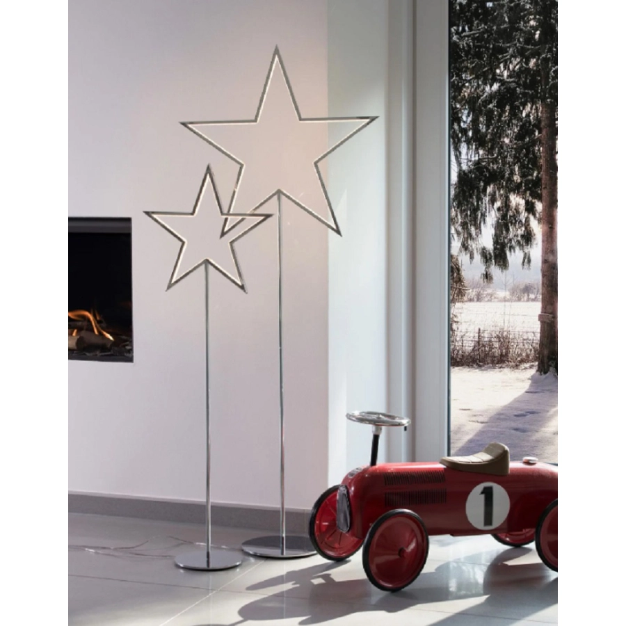 Sompex LUCY Hängeleuchte - Weihnachtsstern - chrom - Ø 50 cm - Höhe: 130 cm