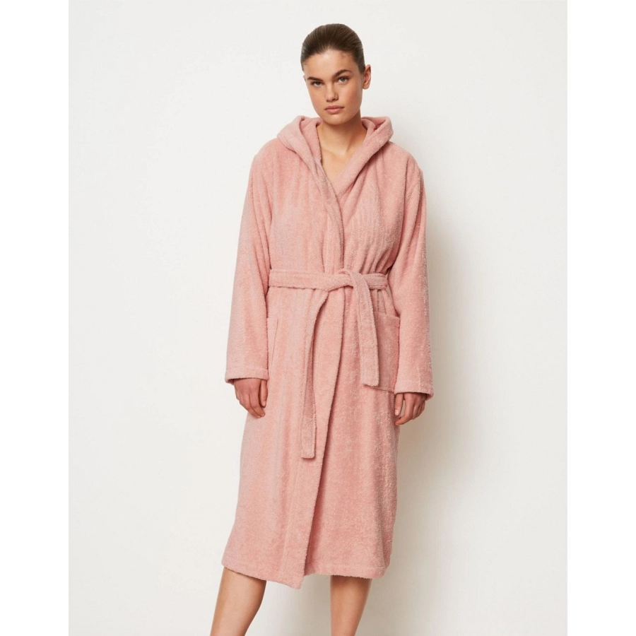 Marc O'Polo Timeless Women Bademantel aus Bio-Baumwolle - rose powder - XXL