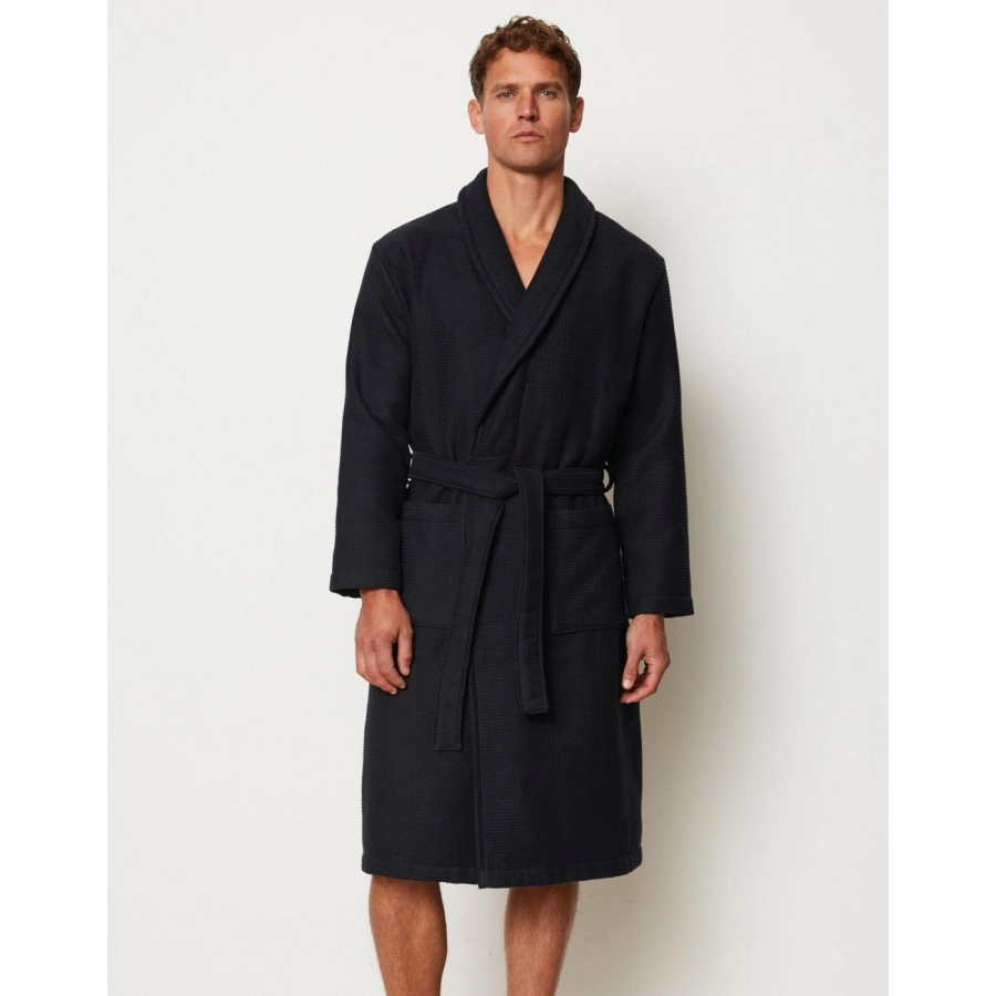 Marc O'Polo Premium Men Bademantel aus Bio-Baumwolle - dark navy - M