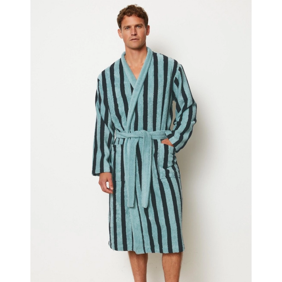 Marc O'Polo Heritage Men Bademantel aus Bio-Baumwolle - aquamarine - XXL