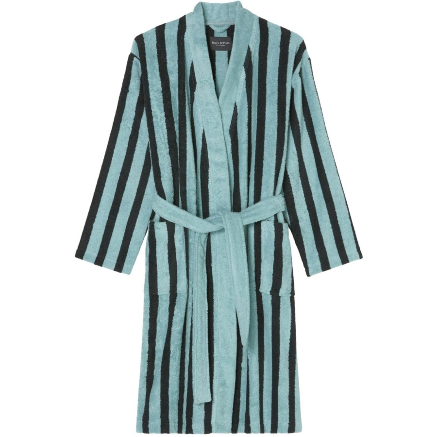 Marc O'Polo Heritage Men Bademantel aus Bio-Baumwolle - aquamarine - M