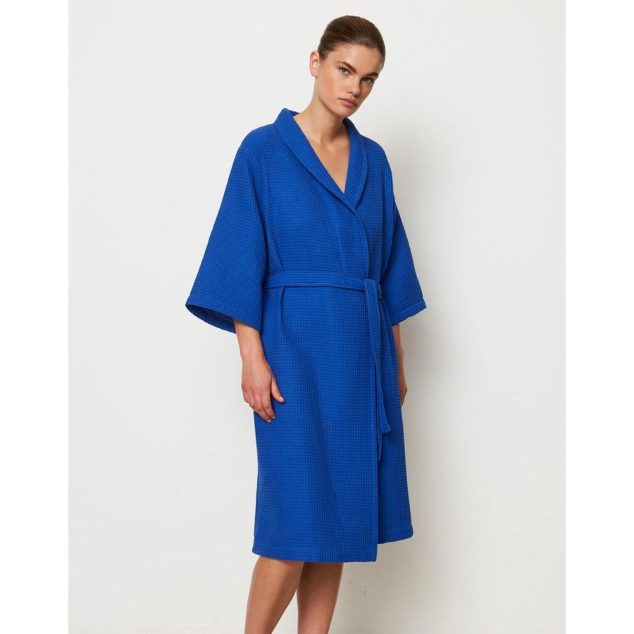 Marc O'Polo Essential Women Bademantel aus Bio-Baumwolle - cool cobalt - XL