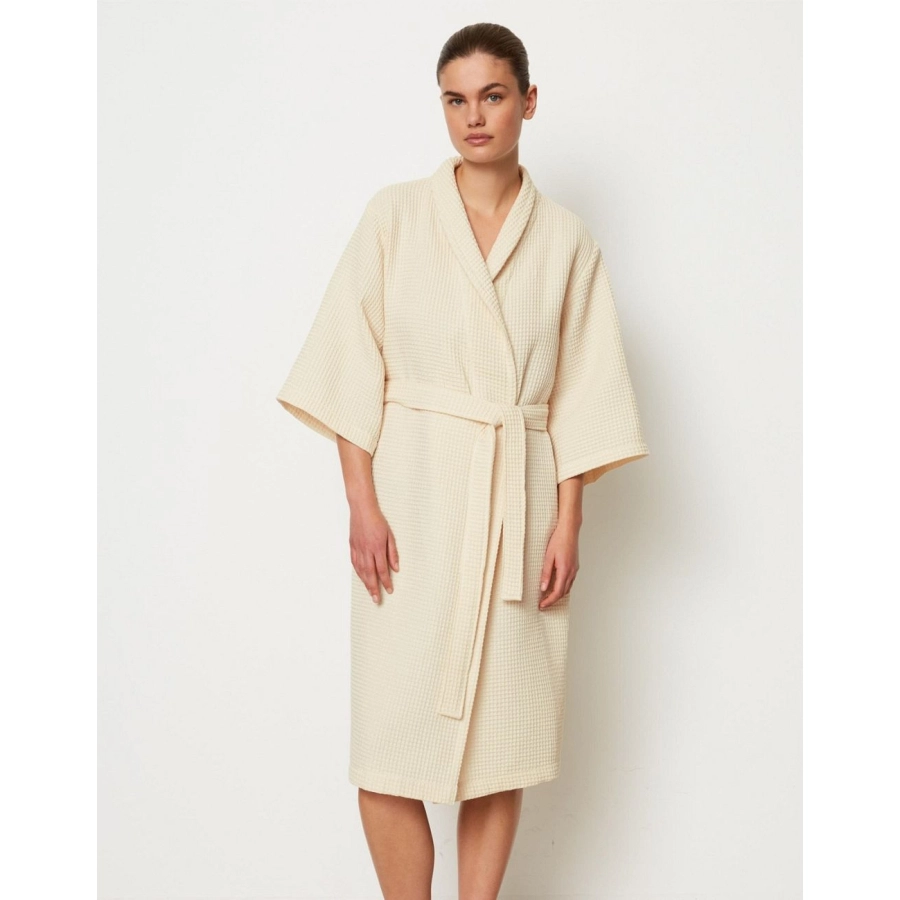 Marc O'Polo Essential Women Bademantel aus Bio-Baumwolle - oatmeal - L