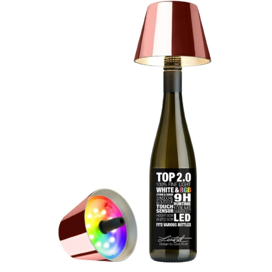 Sompex TOP 2.0 Akku-Flaschenleuchte - Lampenschirm für Bottles - rosegold - Ø 12,5 cm - Höhe: 11 cm