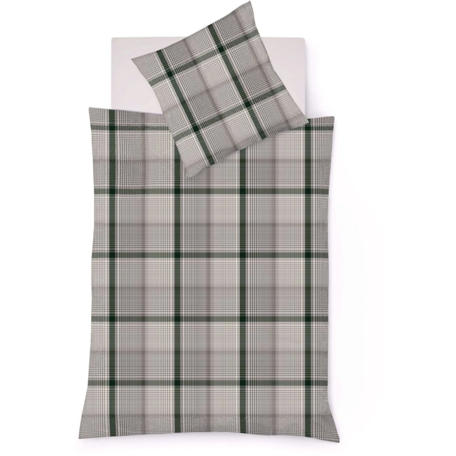 fleuresse Lech Bettwäsche-Set aus Flanell - grau - 200x220 / 2x80x80 cm