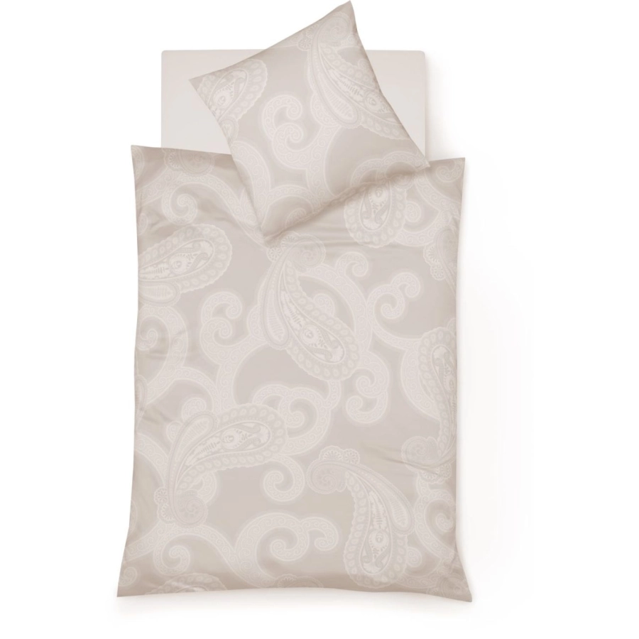 fleuresse Lech Bettwäsche-Set aus Jacquard-Flanell - mandel - 240x220 / 2x80x80 cm
