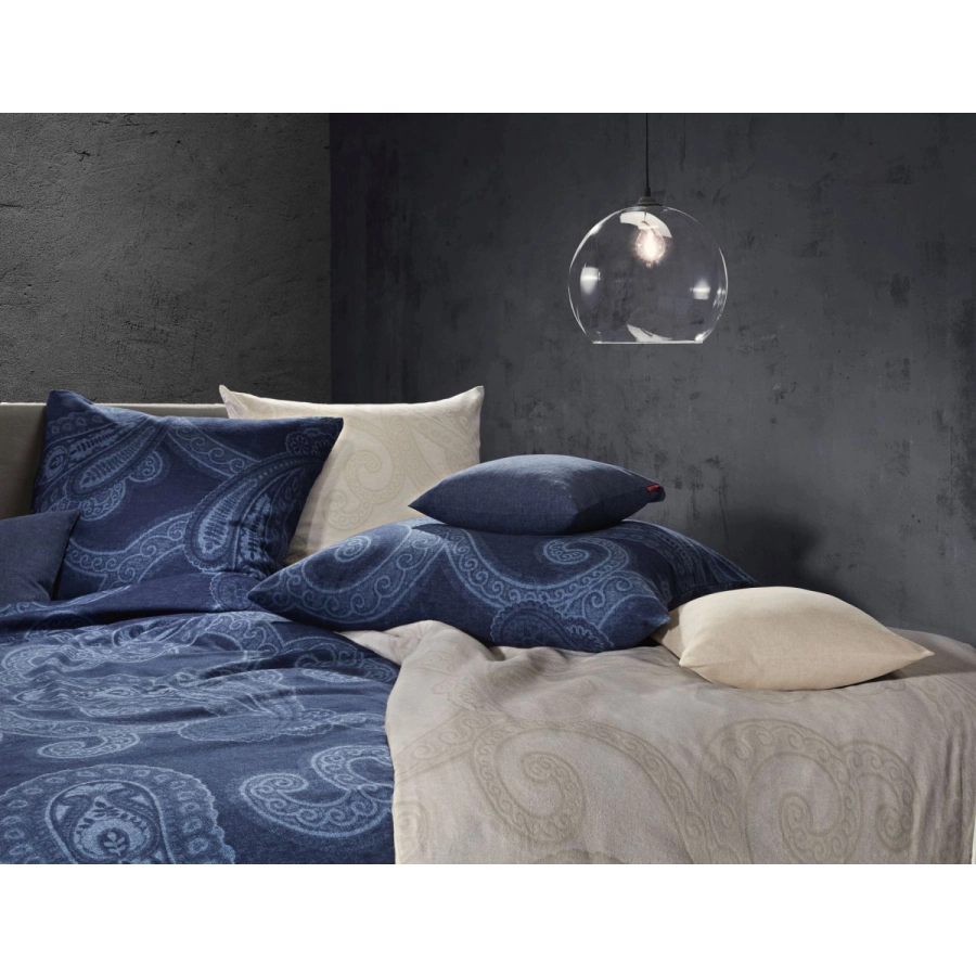 fleuresse Lech Bettwäsche-Set aus Jacquard-Flanell - mandel - 240x220 / 2x80x80 cm