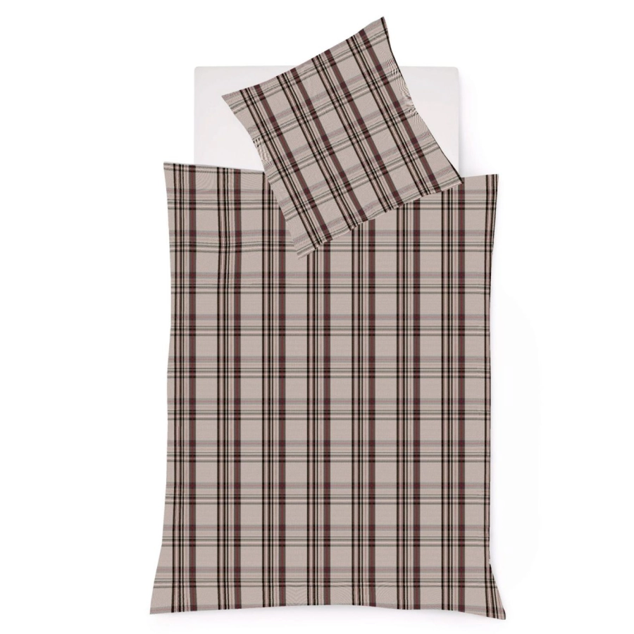 fleuresse Lech Bettwäsche-Set aus Flanell - taupe - 200x220 / 2x80x80 cm