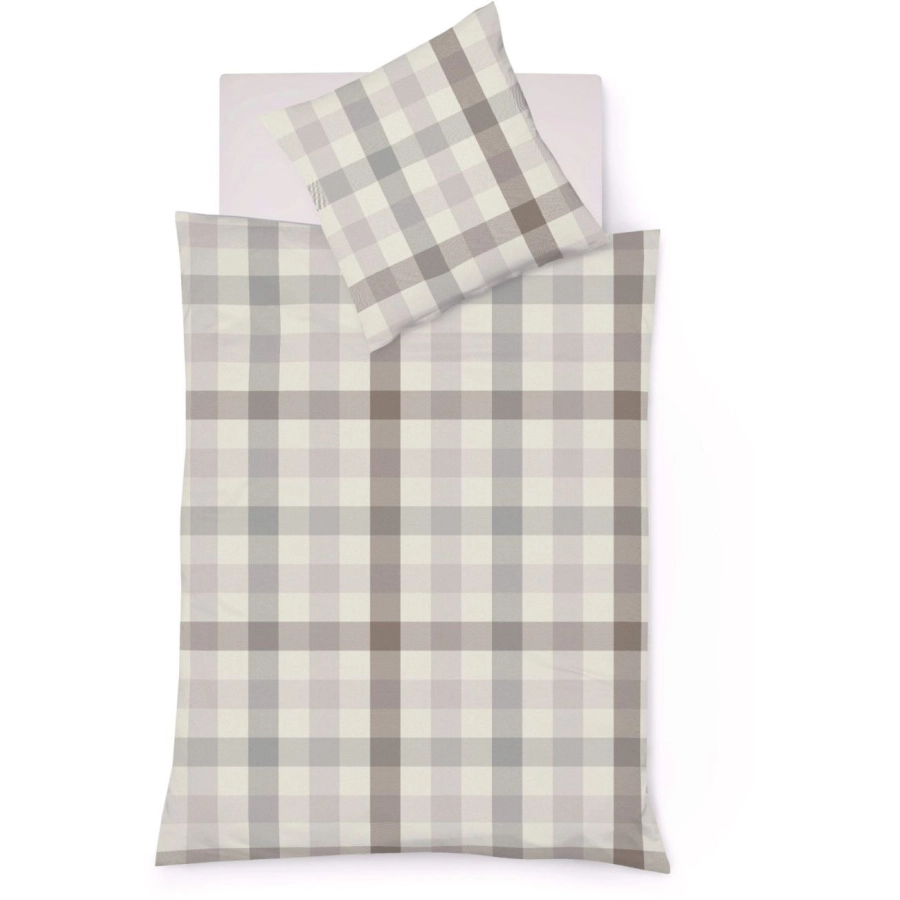 fleuresse Lech Bettwäsche-Set aus Flanell - silber - 200x220 / 2x80x80 cm
