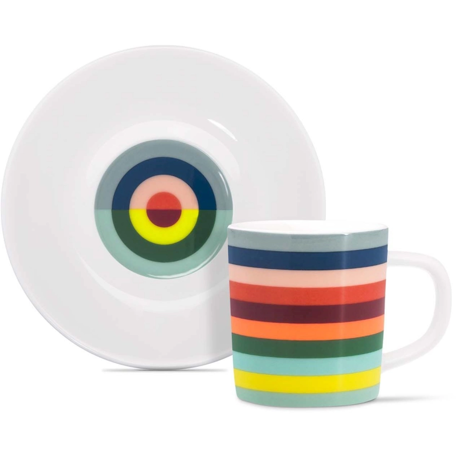 Remember Lorenzo Espressotasse mit Unterteller - mehrfarbig - 80 ml - Höhe 5,6 cm - Ø 5,4 cm