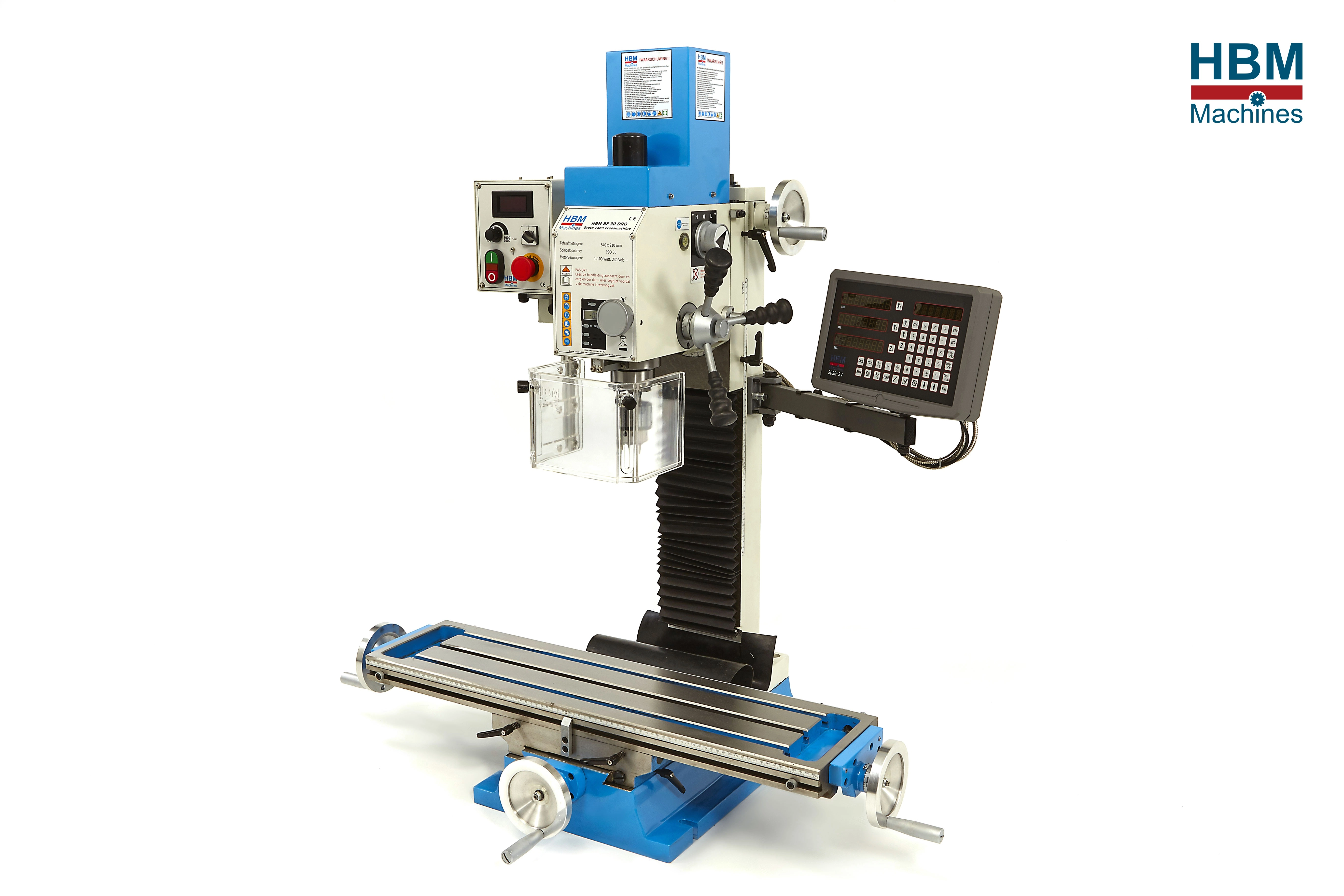 HBM BF 30 Fräsmaschine Großer Tisch mit 3-Achsen-Anzeigesystem