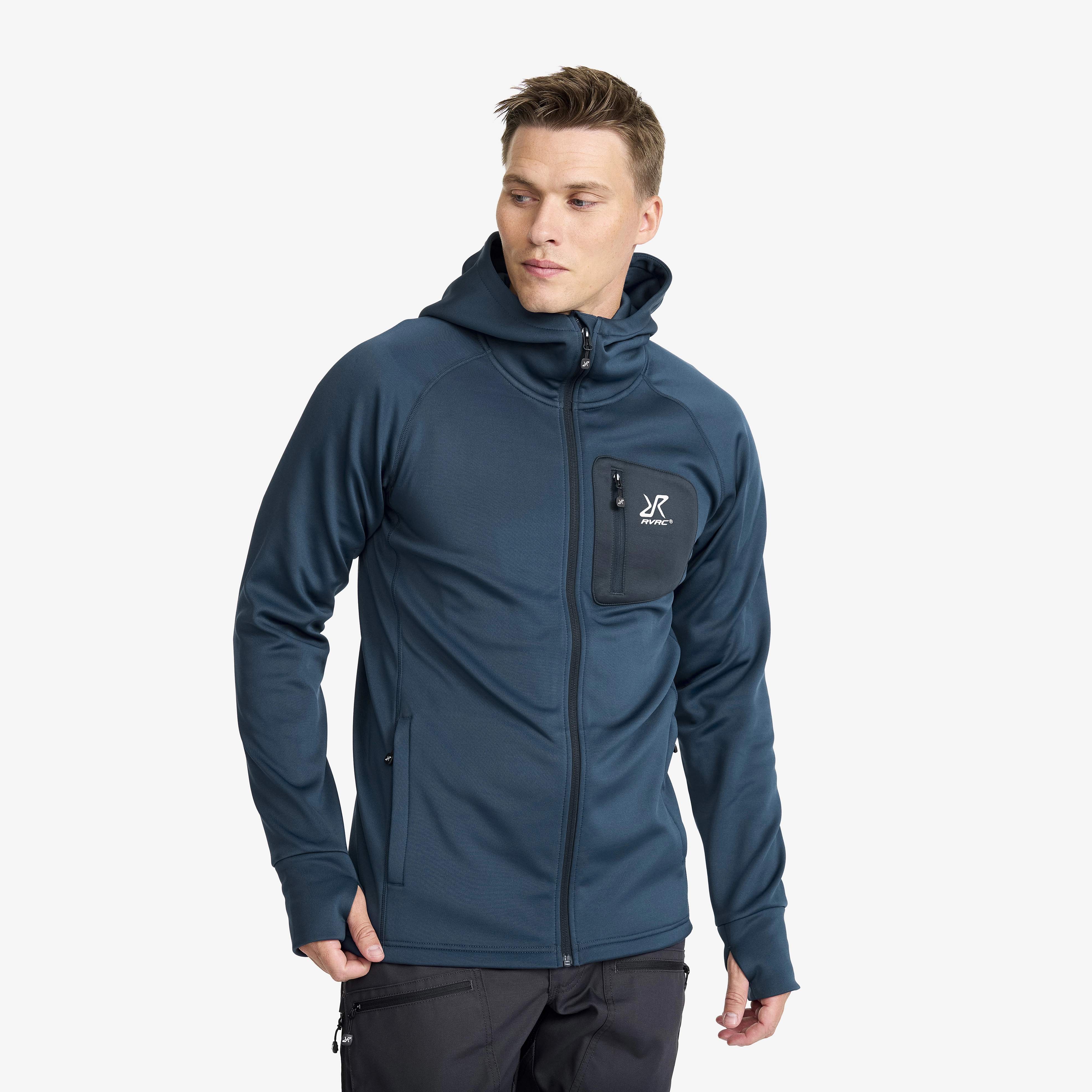 Evolution Stretch Fleece Hoodie Herren Moonlit Ocean, Größe:S - Herren > Oberteile > Hoodies