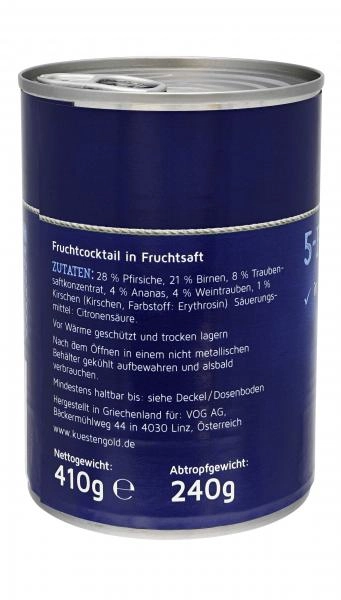 Küstengold 5-Fruchtcocktail in Fruchtsaft