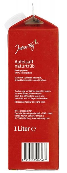 Jeden Tag Apfelsaft naturtrüb