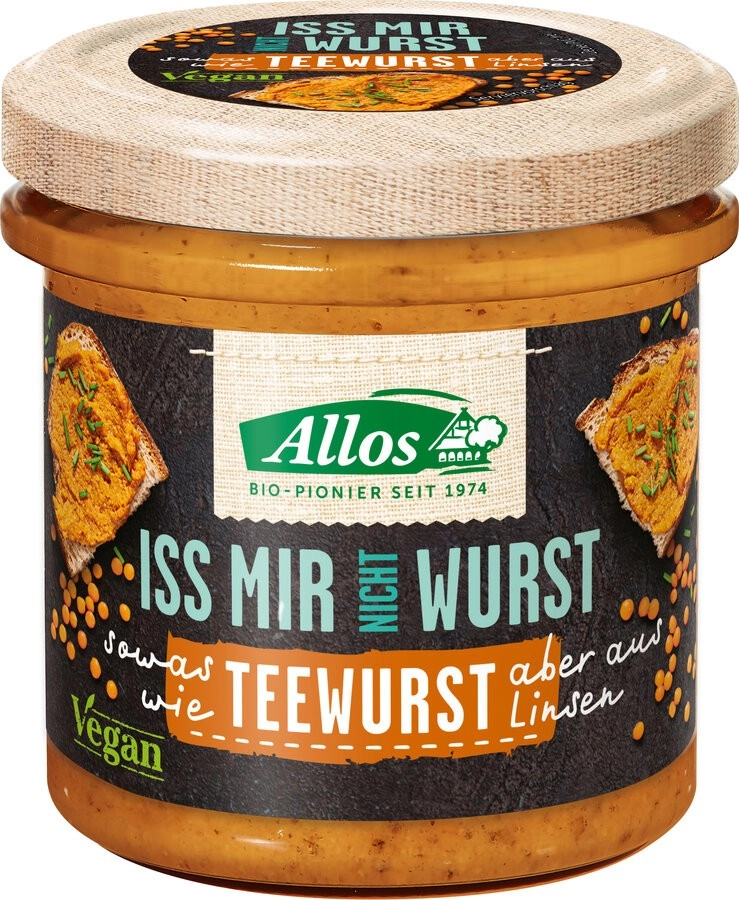 Allos Iss mir nicht Wurst Teewurst, 135 gr Glas