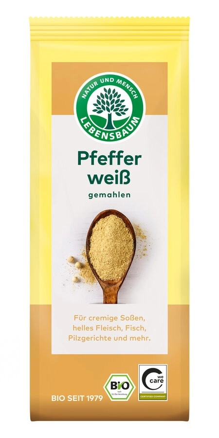 Lebensb Pfeffer weiß, gemahlen, 50 gr Packung