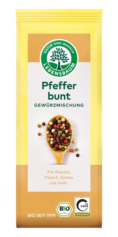 Lebensb Pfeffer bunt, ganz, 50 gr Packung