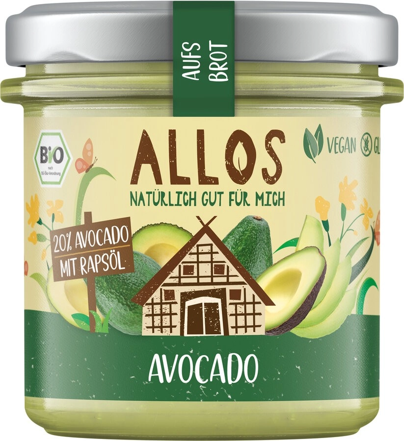 Allos Aufs Brot Avocado, 140 gr Glas