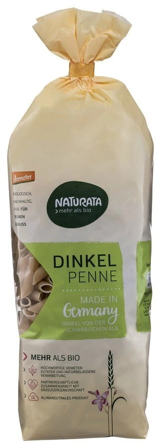 Naturata Dinkel Penne demeter 500 gr Packung -hel