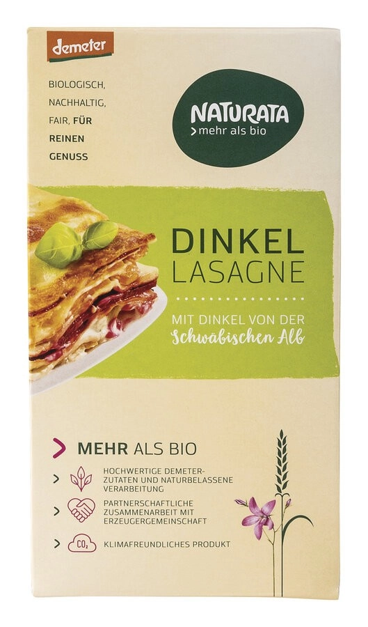 Naturata Dinkel Lasagne demeter 250 gr Packung -he