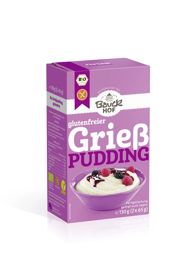 Bauckhof Grießpudding, 130 gr Packung -glutenfrei-