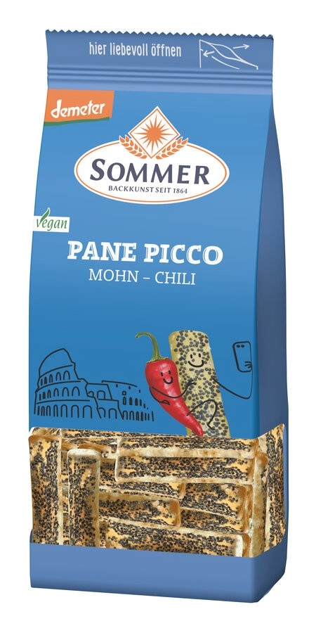 Sommer & Co. Pane Picco Mohn und Chilli, 150 g Pac