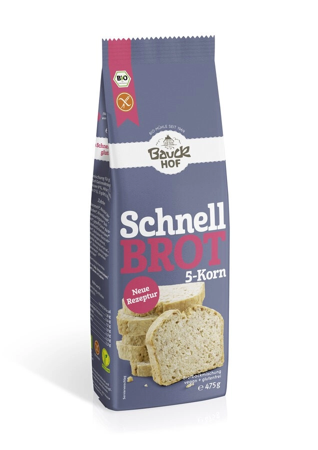 Bauckhof Schnellbrot 5-Korn, -glutenfrei- 475 gr P