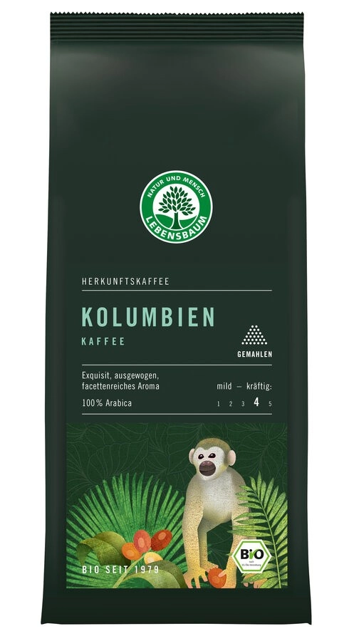 Lebensb Kolumbien Kaffee, gemahlen, 250 gr Packung