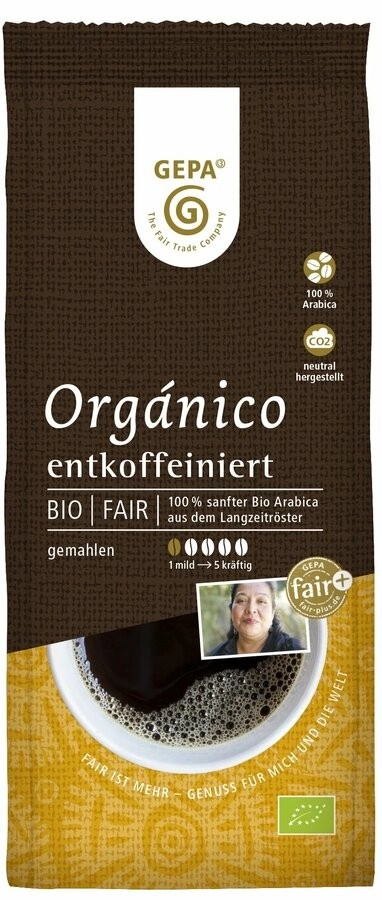 Gepa Café Orgánico, entcoffeiniert, gemahlen, 250