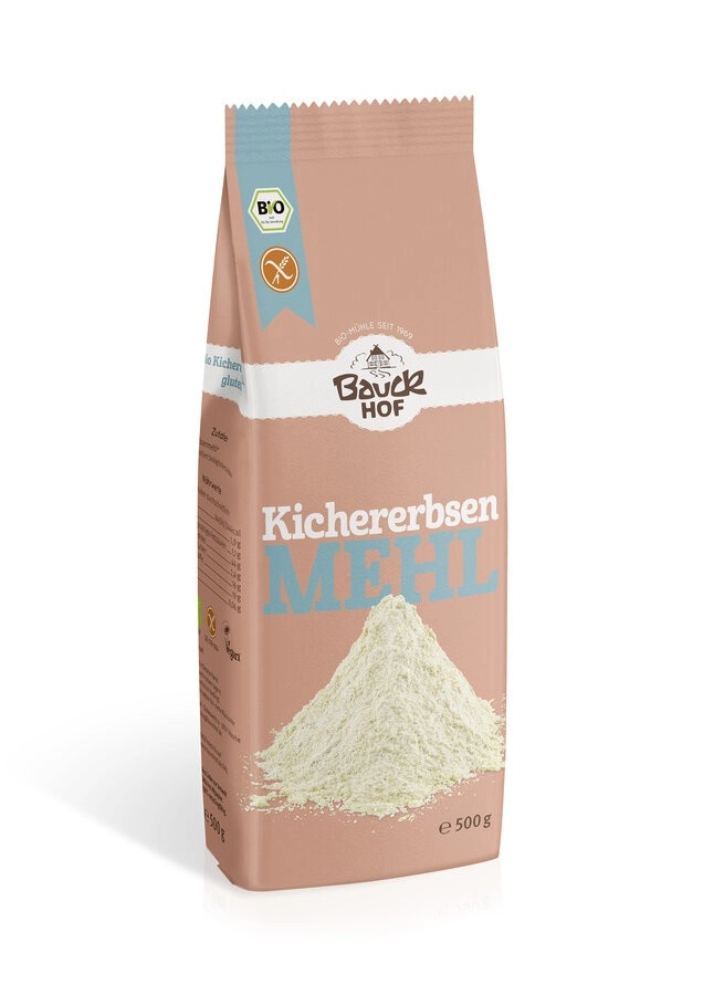 Bauckhof Kichererbsenmehl, 500 gr Packung -glutenf