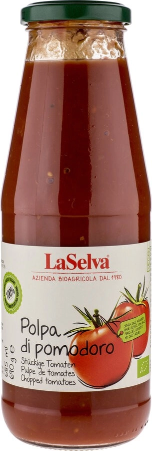 La Selva Tomatenpolpa, stückige Tomaten, 690 gr Gl