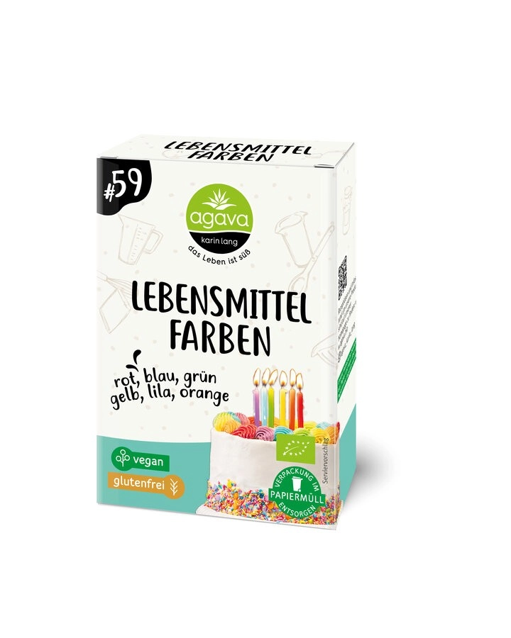 Agava Lebensmittelfarben, 48 gr Packung