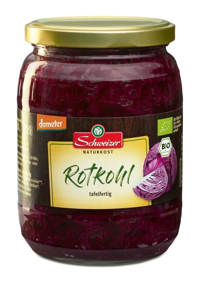 Schweizer Rotkohl tafelfertig, 680 gr Glas