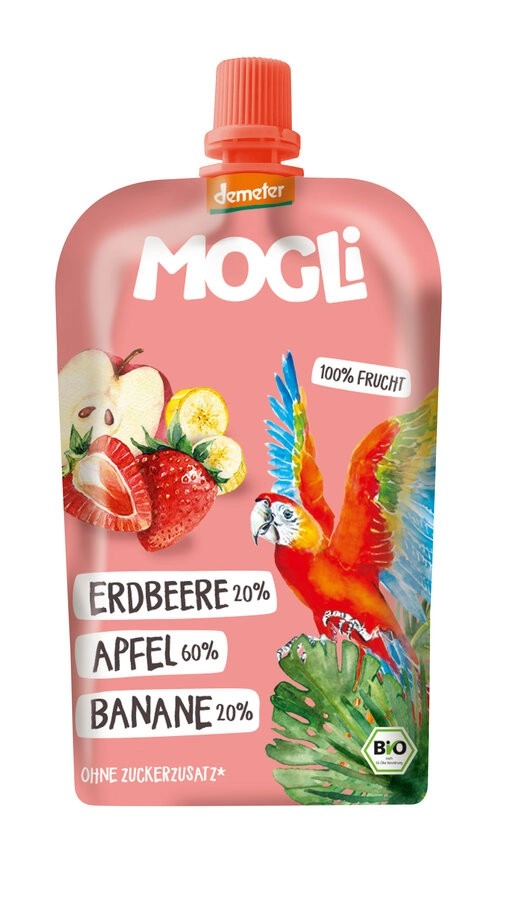 Mogli Quetschi Erdbeere, 120 gr Stück