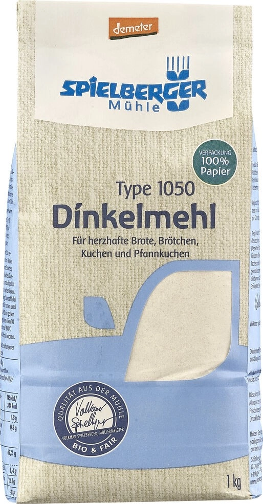 Spielberger Dinkelmehl Type 1050, 1 kg Packung