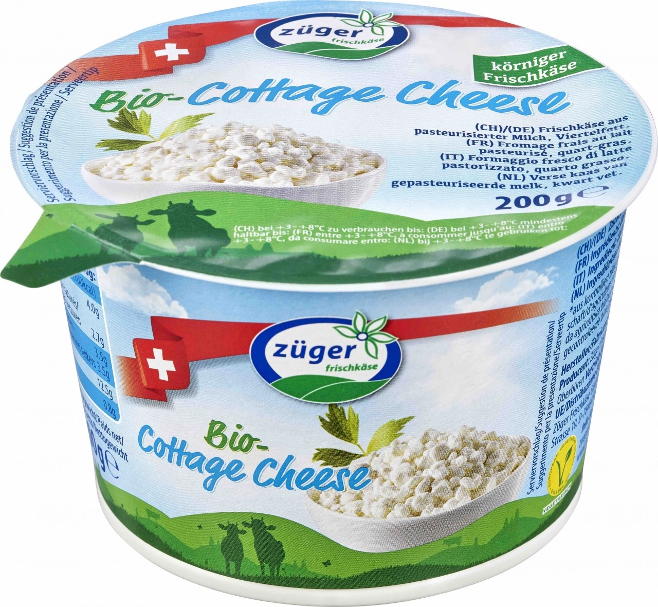 Züger Frischkäse Hüttenkäse, 200 g Becher