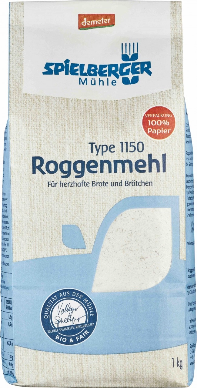Spielberger Roggenmehl Type 1150, 1 kg Packung - A