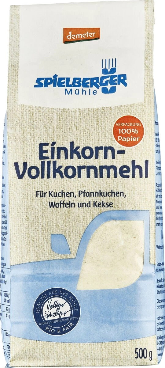 Spielberger Einkorn-Vollkornmehl, 500 gr Tüte
