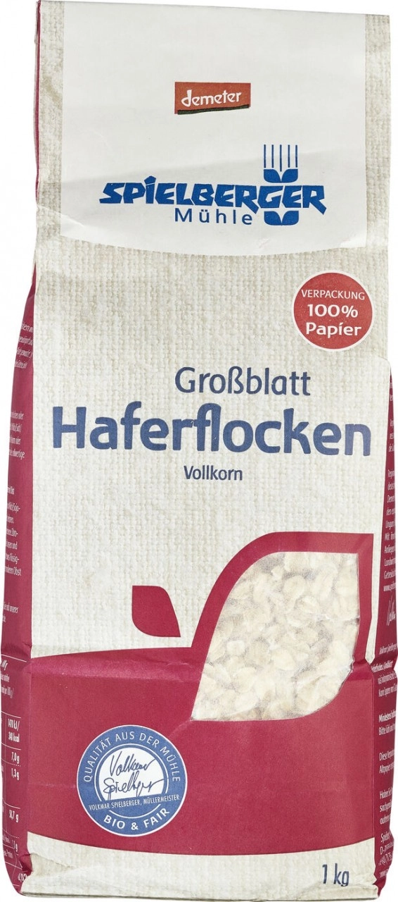 Spielberger Haferflocken, grob, demeter 1 kg Packu