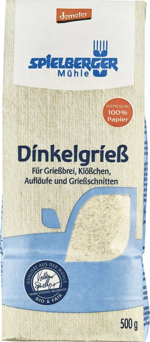 Spielberger Dinkelgrieß, 500 gr Packung