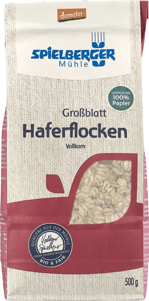 Spielberger Haferflocken Großblatt, 500 gr Packung
