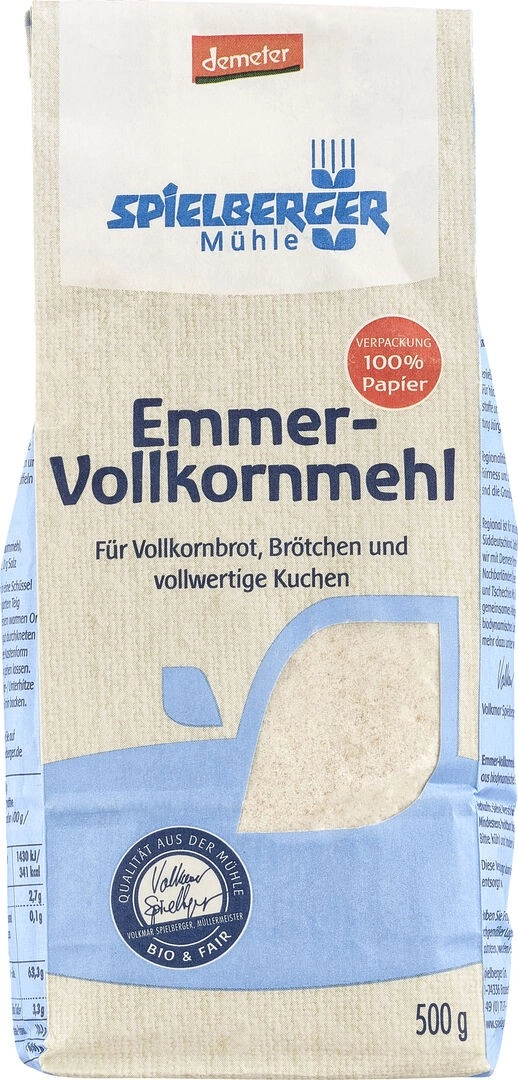 Spielberger Emmer-Vollkornmehl, 500 gr Tüte