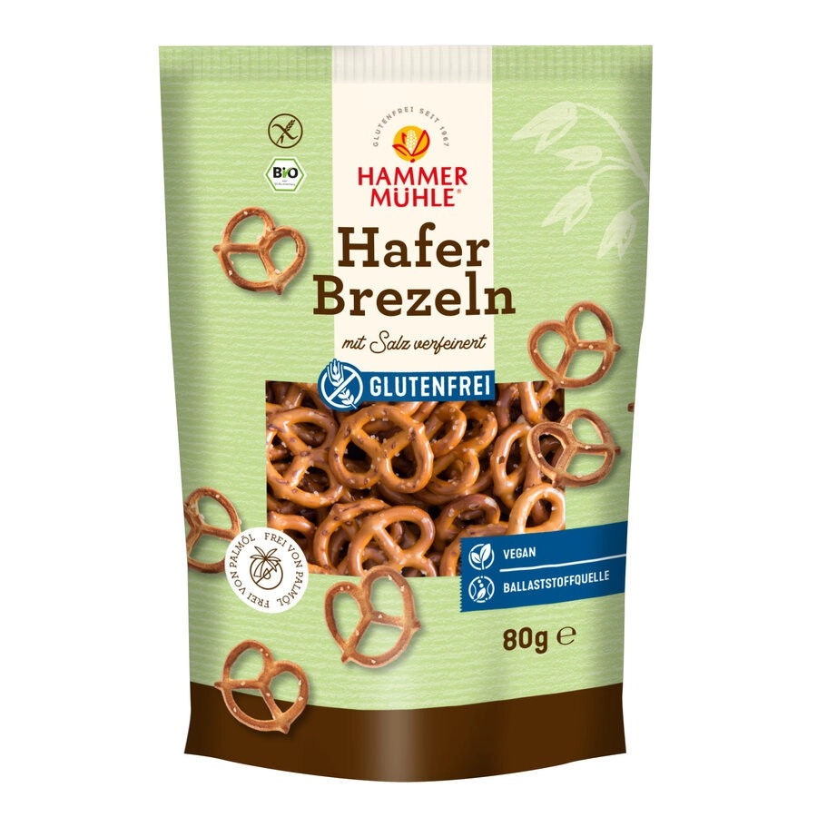 Hammermühle Hafer Brezeln, 80 g Packung- glutenfre