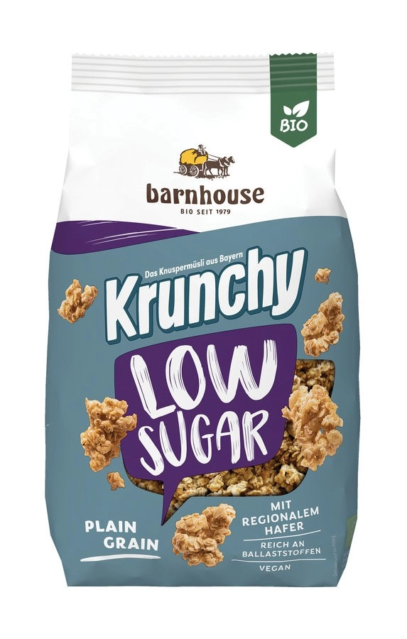 Barnhouse Krunchy Low Sugar Plain Grain, 375 gr Pa
